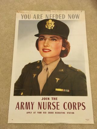 Wwii Army Nurse Corps Recruiting Poster Nurses Are Needed Now 20x28