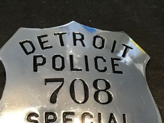 Obsolete Detroit Special Patrolman 708 Badge WW2 Era Police 2