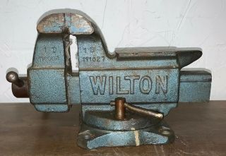 Vintage Wilton 13 - 645 Swiveling Bench Vise,  5” Jaws.  Tools.  Workshop.  Usa