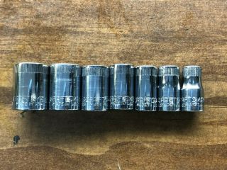 Vintage Craftsman Metric 1/4” Drive 6 Point Socket Wrench Set Made In Usa 6 - 12mm