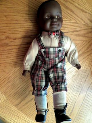 Vintage Rare Little Black Americana Boy Doll 14 Inches Tall Heritage 1994