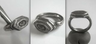 Rare Medieval Knights Crusader Silver Ring Likely From The Order Of The Dragon