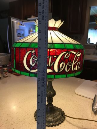 Coca Cola Tiffany Style Stain Glass Lamp 3