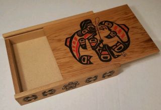Native American Salmon & Fishing Tiki Trinket Box? ? Smokefree Home Freeshipping