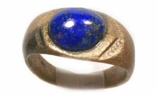 Ad300 Ancient Roman Thrace (bulgaria) Ring Sz6,  Antique 19thc 3ct Lapis Lazuli