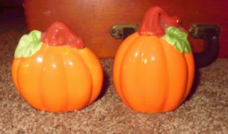 Vintage Pumpkin Salt & Pepper Shakers Fall Harvest Decor Halloween Thanksgiving