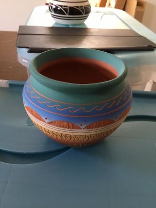 Navajo Native American Indian Art Pottery Bowl I Morgan Dine 2006