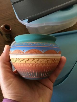 Navajo Native American Indian Art Pottery Bowl I Morgan Dine 2006 3