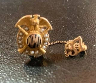 Rare Vintage 1937 Kentucky Military Institute Pin 14kt Gold Stamped