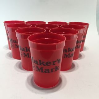 Makers Mark - Red Plastic Cups 10