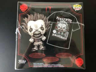 FUNKO POP IT Pennywise with Teeth Black and White,  Large T - Shirt 2