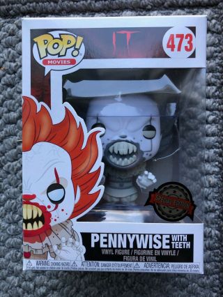 FUNKO POP IT Pennywise with Teeth Black and White,  Large T - Shirt 3