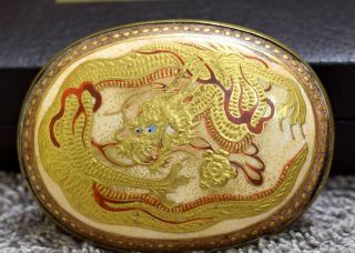 Antique Chinese Dragon Crackle Ceramic / Pottery Buckle