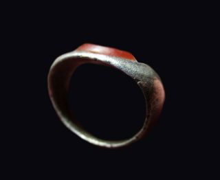 REMARKABLE Ancient Roman SILVER Ring CENTAUR on RED GEM 2