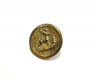Striking Gilt Brass Vest Sporting - Hunt Button Proud Stag 3 Piece Btn 1830 - 50 