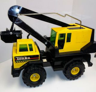Tonka Mighty Diesel Bucket Truck Lift Crane Metal Plastic Very