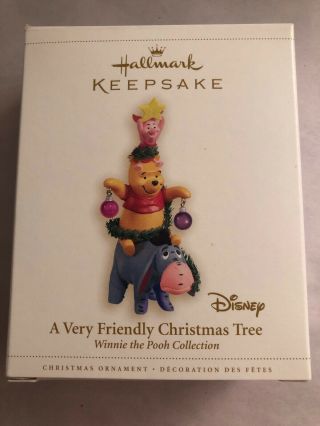 Hallmark Keepsake Disney “a Very Friendly Christmas Tree” Winnie Pooh Ornament