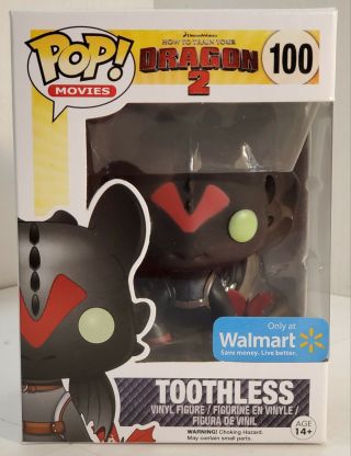 Funko Pop Movies 100 - How To Train Your Dragon 2 " Toothless " Walmart Exclusive