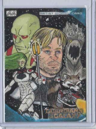 Ud Marvel Guardians Of The Galaxy Artist Sketch Card Guardians By Manny Mederos