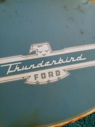 Ford Thunderbird Porcelain Sign Gas And Oil Vintage Dealership Car