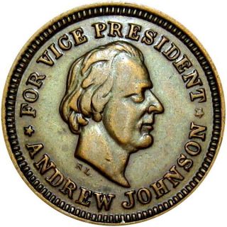 Abraham Lincoln Andrew Johnson Political Campaign Patriotic Civil War Token 2