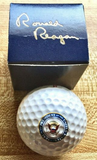 Authentic President Ronald Reagan Presidential Seal White House Issue Golf Ball
