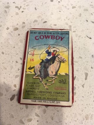 Old Cowboy Brand Firecracker Pack Label