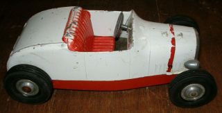 Vintage Old Cast Aluminum Toy All American Hot Rod Tether Racer Race Car 1950 