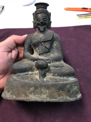 Antique Asian Seated Bronze Buddha Very Old