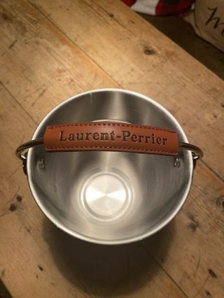 Laurent Perrier Champagne Ice Bucket Cooler Leather Handle 2