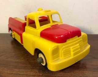 Vintage Yellow Marx Fix All Wrecker Truck Plastic Tow Truck Toy