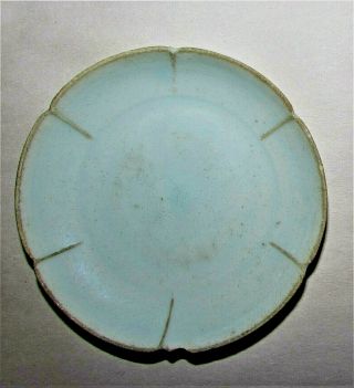 Chinese Sung Porcelain Plate Celadon Six - Lobe Small C.  960 - 1279 / 3 " D X.  5 " H