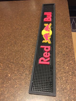 Red Bull Energy Drink Rail Black Logo Spill Rubber Bar Mat 23