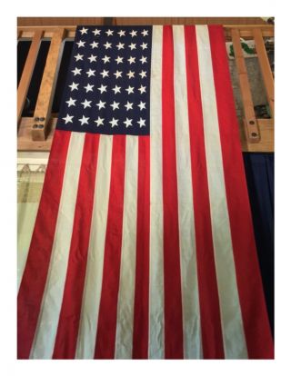 Vintage 48 Star American Flag Wwii Era " Us Ensign No 7” Mare Island 1943