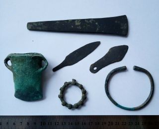 Bronze Age Complex 1200 - 800 Cent.  B.  C. ,  Axes,  Knifes,  Bracelet,  Amulet.  Great