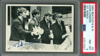 1964 Topps Beatles Black & White 5 John Lennon Psa 8 (nearmint -)