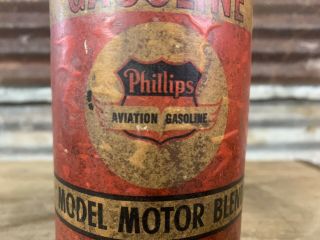 Rare Vtg Phillips 66 Aviation Gasoline Model Motor Blend 16oz Duraglas Cone Top 3
