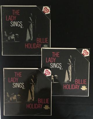 Billie Holiday The Lady Sings Vol 1 / 2 / 3 Ace Of Hearts 1963 Mono Vinyl 3lp Ex