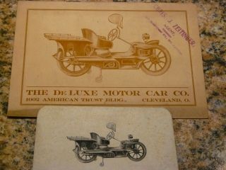 1906 Antique De Luxe Motor Co.  Motorcycle Car Dealer Sales Automobile Brochure