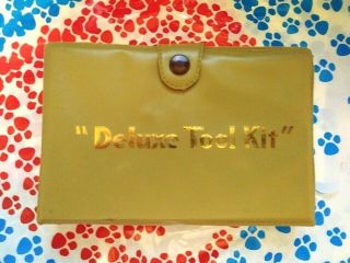 Deluxe Vtg Mini Tool Kit In 5.  5 " X 3.  5 " Snap Case Screwdrivers,  Wrenches,  Hammer