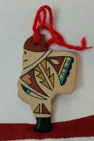 R.  Sandia Jemez Pueblo Native American Pottery Santa Claus Ornament 1988