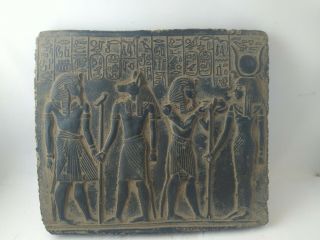 Rare Antique Ancient Egyptian Stela King Amenhotep Gods Anubis Isis 1440 - 1403 Bc