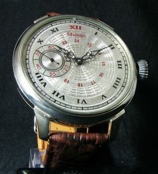 Molnija Vintage Soviet Ussr Large Art Deco Wristwatch Fregate Engraved