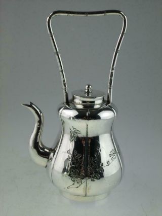 Rare Antique 19th Century Chinese Silver Teapots Circa 1880 3