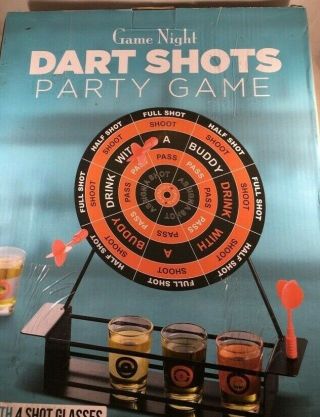 Game Night Dart Board Shots Drinking With Darts Shot Glasses & Dart Board