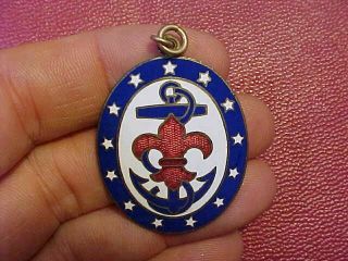 Early 1913 Bsa Boy Scouts Sea Scouts Enamel Medal