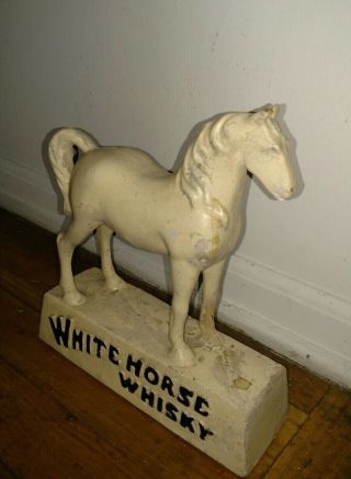 Rare early Antique advertising store display White horse whisky whiskey ceramic 3