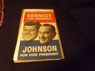 Kennedy Johnson Campaign Poster 1960 Authentic