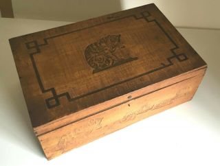 French Antique Wooden Advertising Box – Le Chat (the Cat) 1900’s