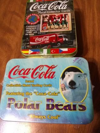 Coca Cola 1996 Factory Polar Bear Tin Includes 5 Classic Bears 1 Tin